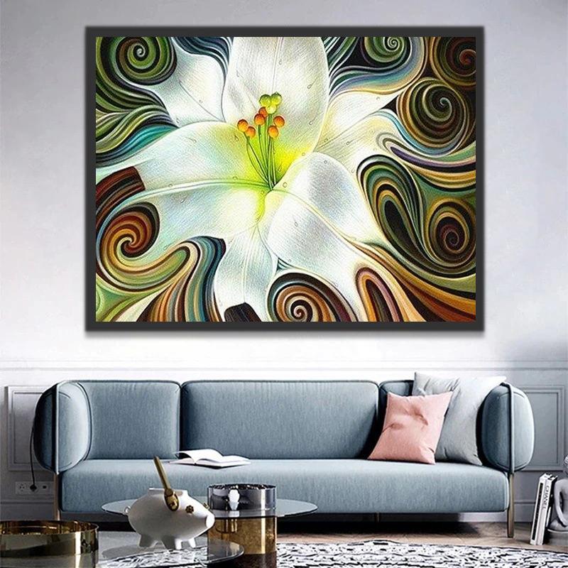 Abstracte Lelieschilderij Schilderen op Nummers