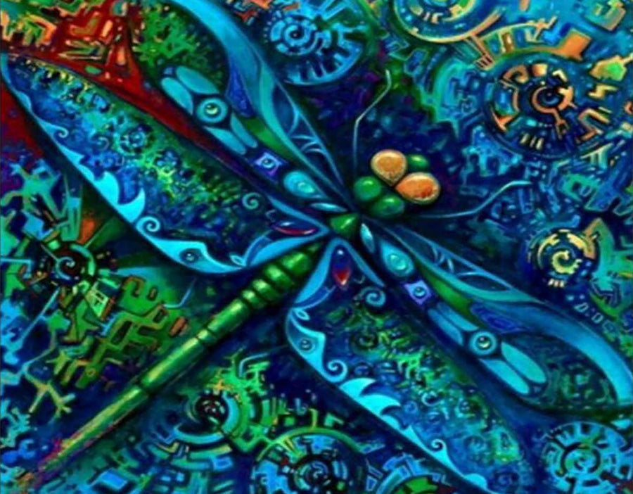 Abstracte Libelle Schilderen op Nummers