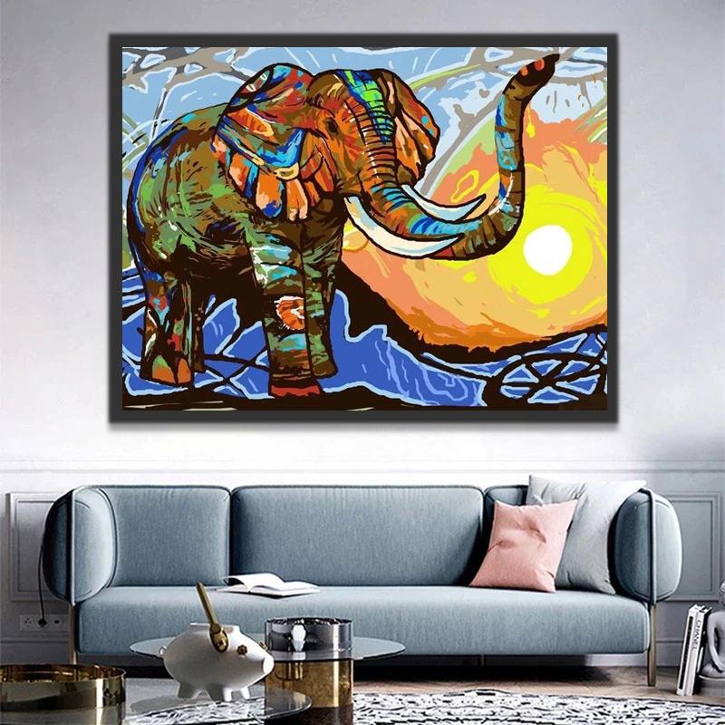 Abstracte Olifant Schilderen op Nummers