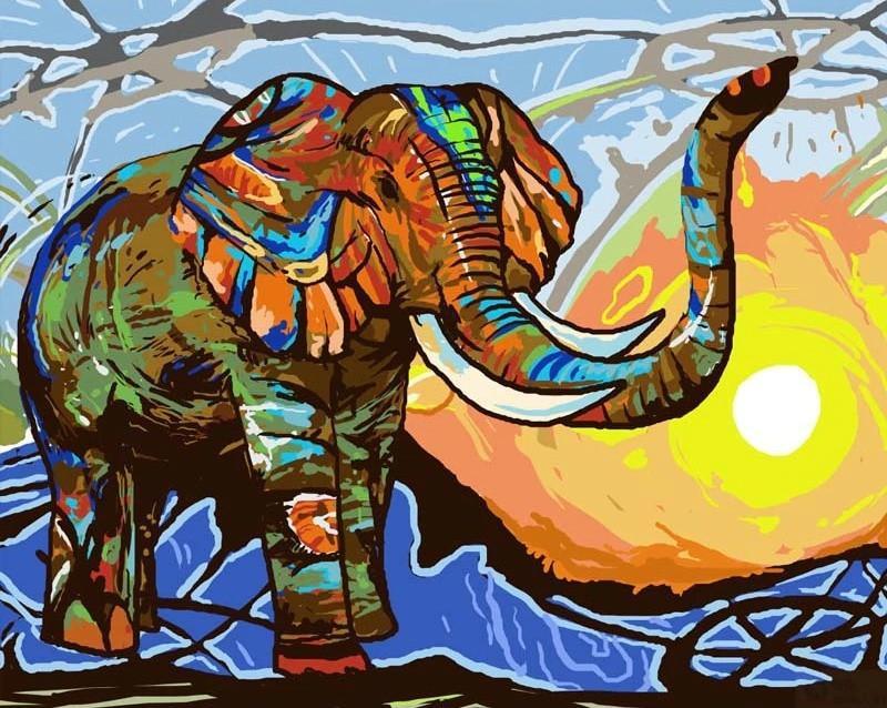 Abstracte Olifant Schilderen op Nummers