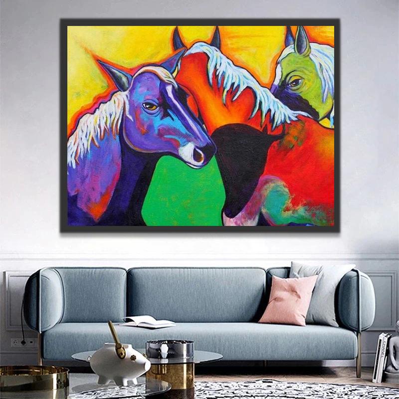 Abstracte Paarden Schilderen op Nummers