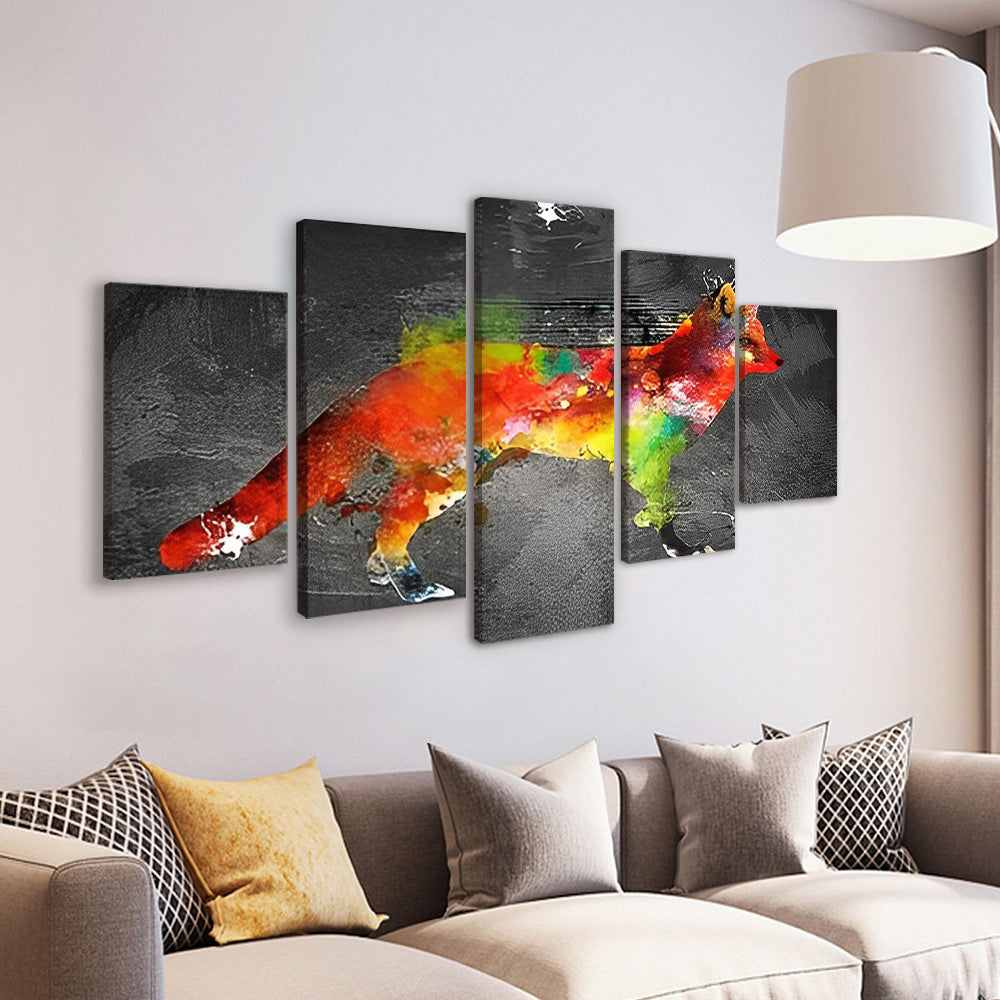 Abstracte Rode Vos 5 Platen Schilderen op Nummers