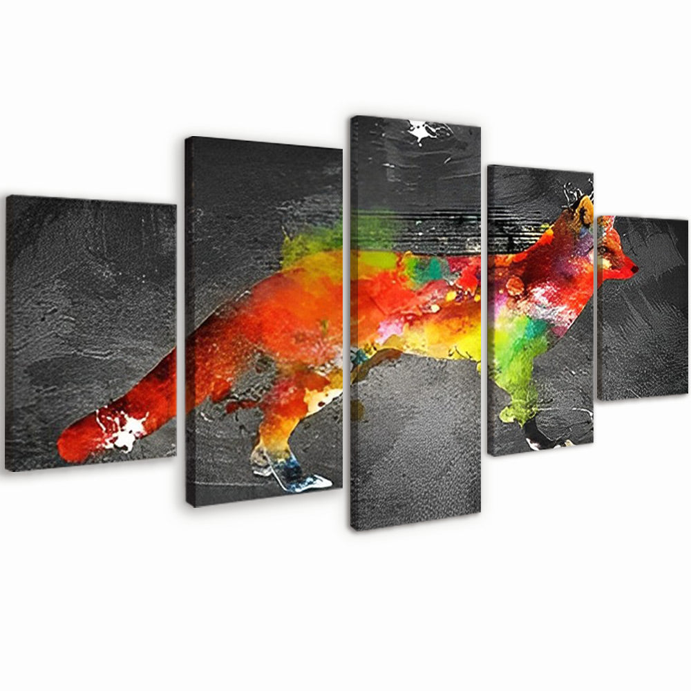 Abstracte Rode Vos 5 Platen Schilderen op Nummers