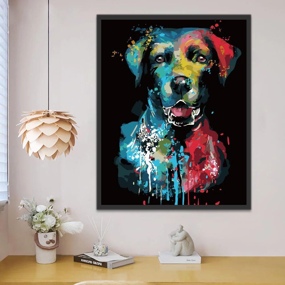 Abstracte Stijl Labrador Schilderen op Nummers