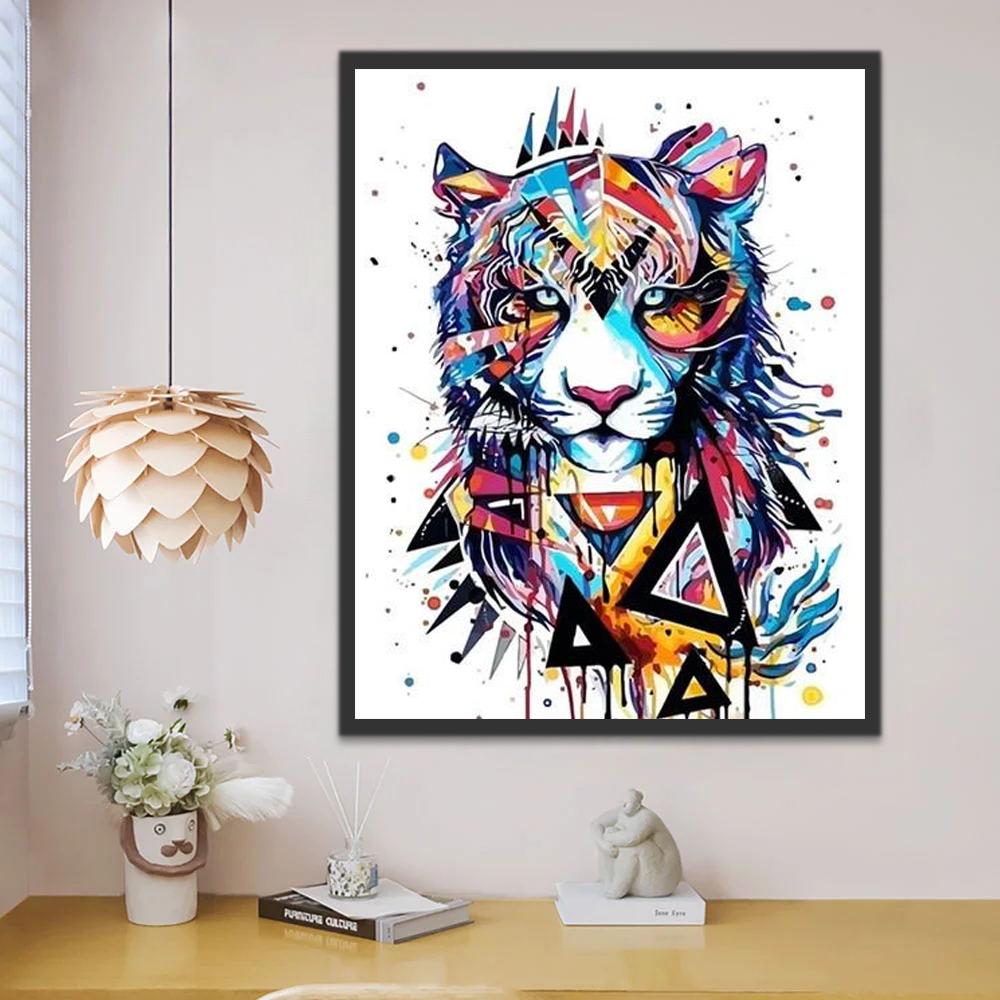 Abstracte Tijger Schilderen op Nummers