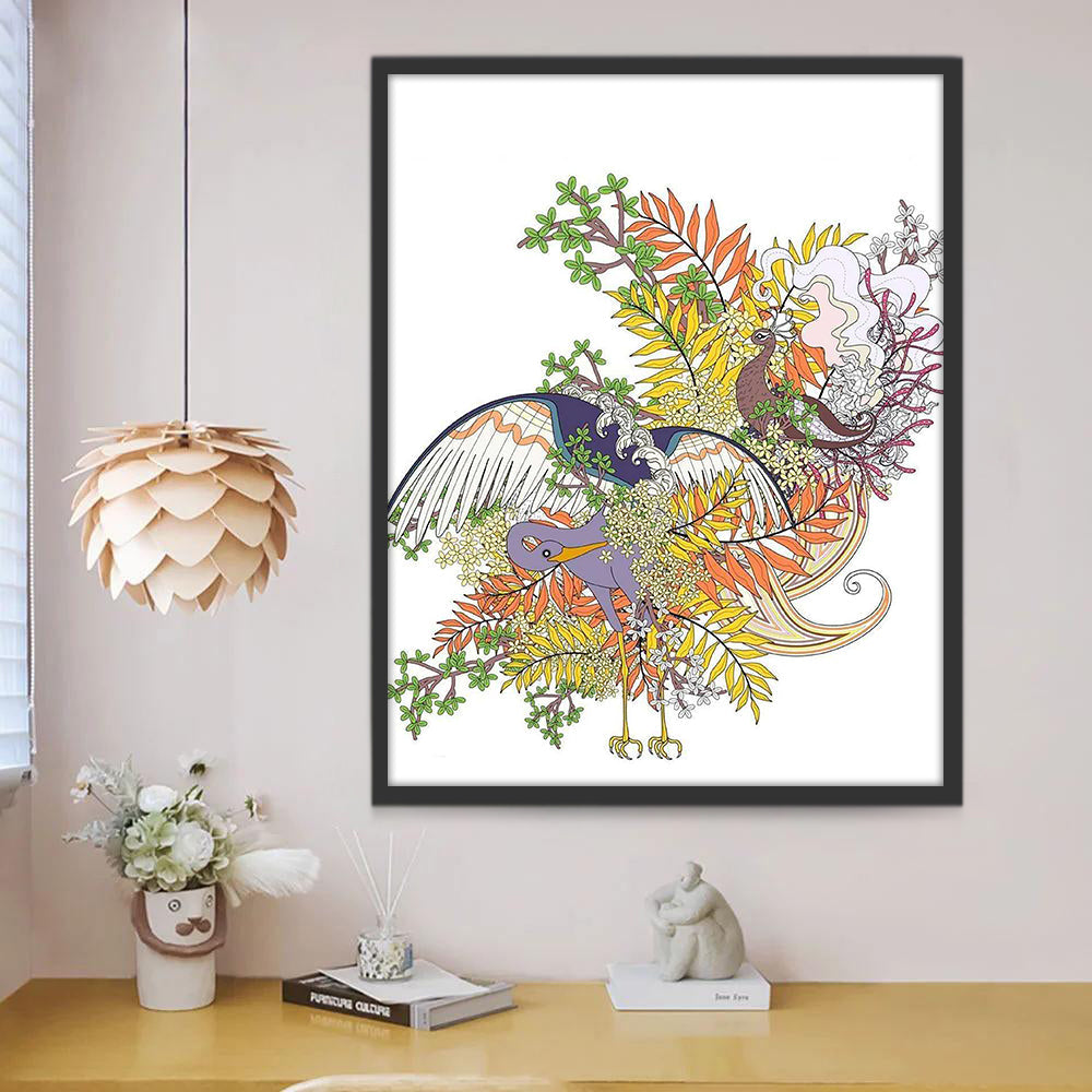 Abstracte Vogels Schilderen op Nummers