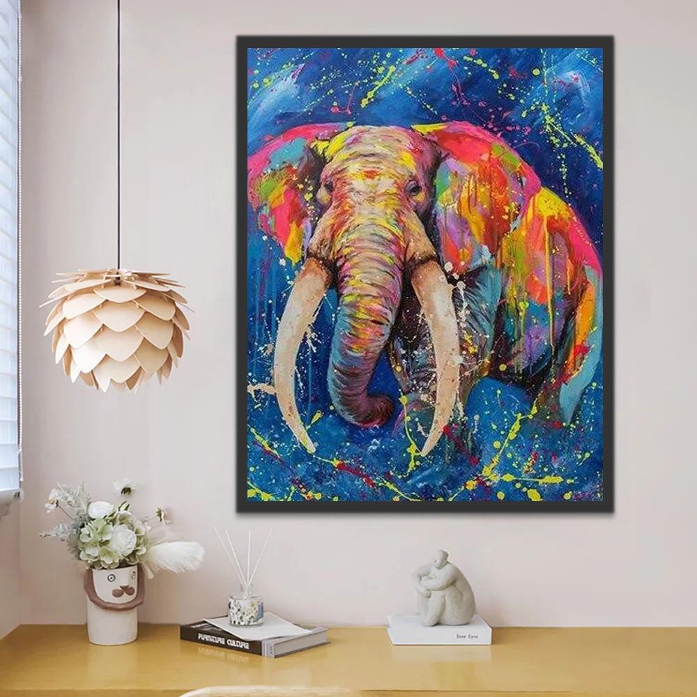 Afrikaanse Olifant Bedekt met Graffiti Schilderen op Nummers