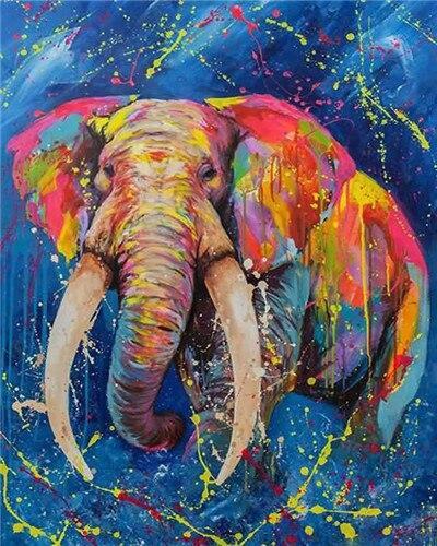 Afrikaanse Olifant Bedekt met Graffiti Schilderen op Nummers