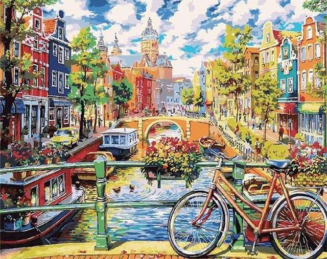 Amsterdam in de Lente Schilderen op Nummers