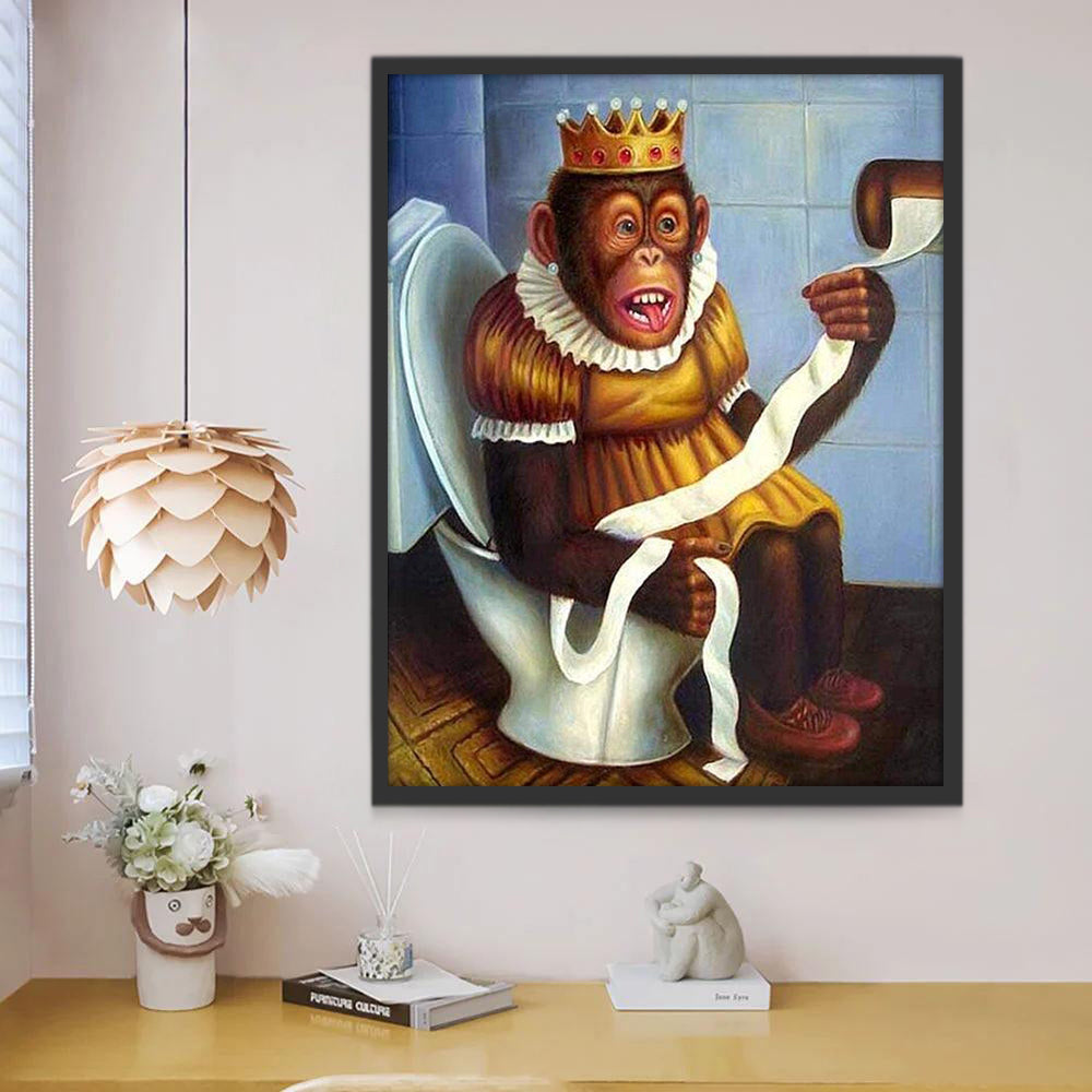Apenkoningin op het Toilet Schilderen op Nummers