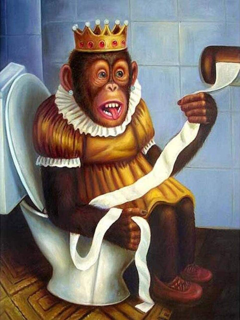 Apenkoningin op het Toilet Schilderen op Nummers