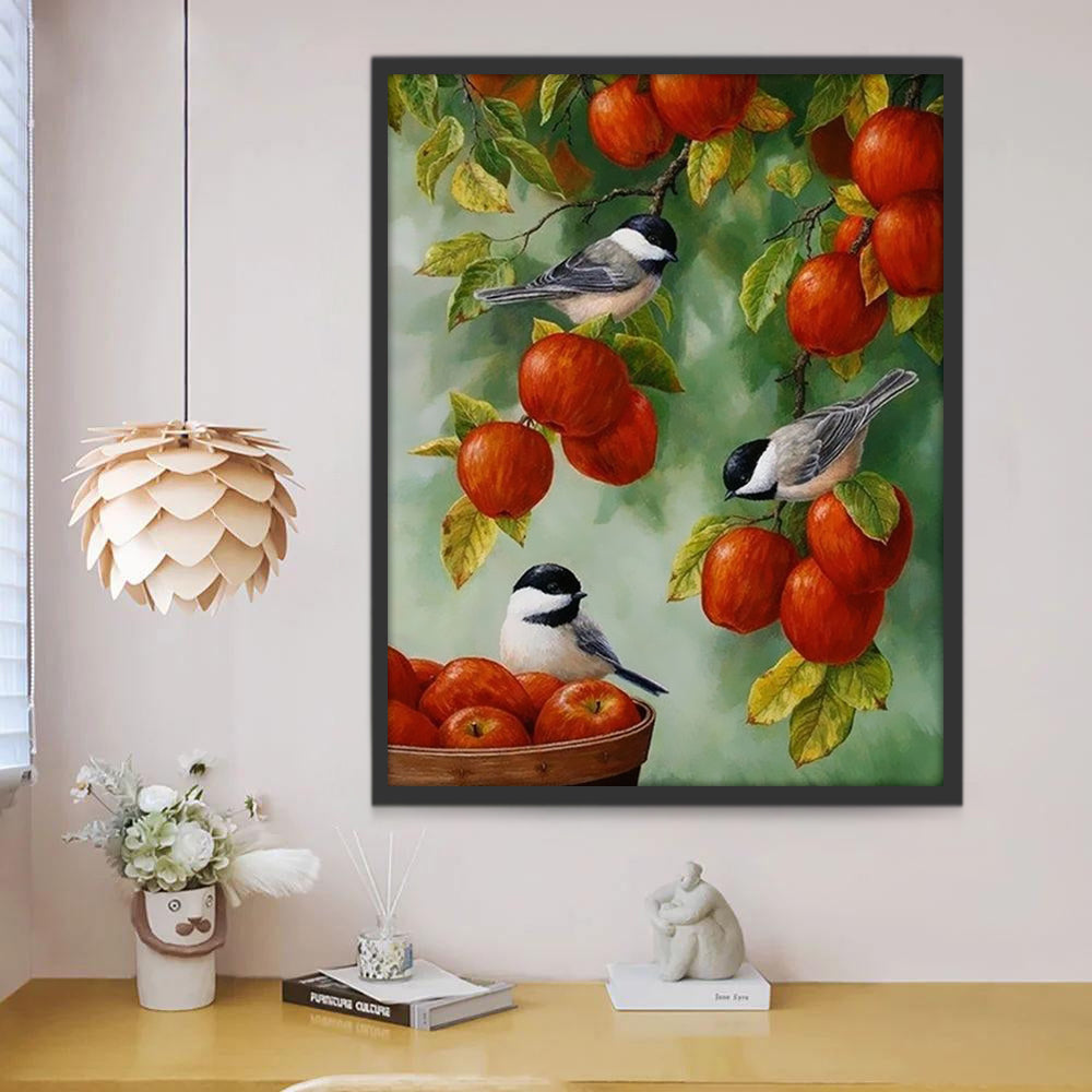 Appelboom en Drie Vogels Schilderen op Nummers