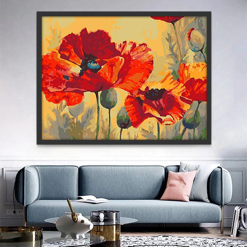 Aquarel klaproos Schilderen op Nummers