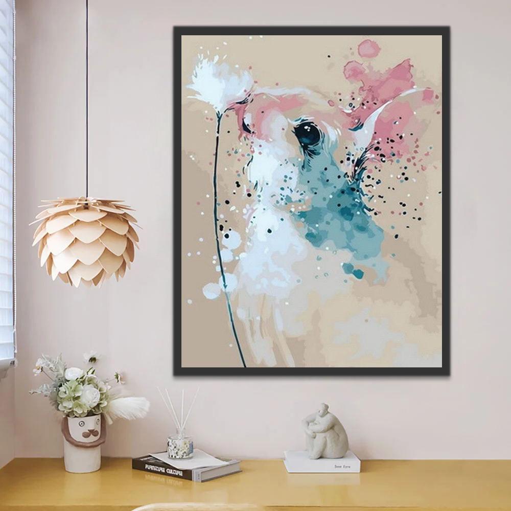 Aquarel Konijn en Paardenbloem Schilderen op Nummers