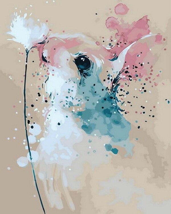 Aquarel Konijn en Paardenbloem Schilderen op Nummers