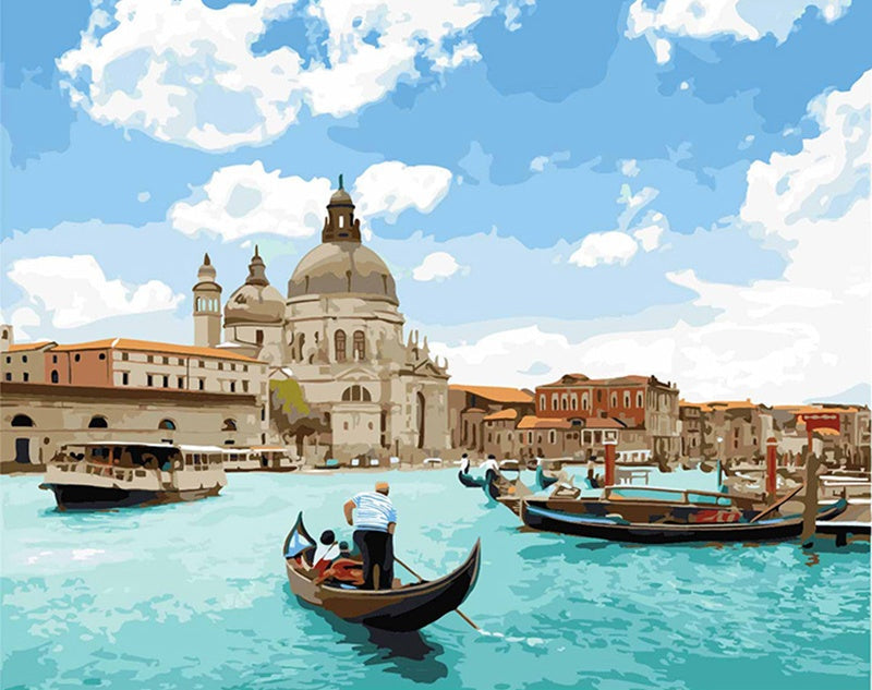Aquarel Stad Venetië Schilderen op Nummers