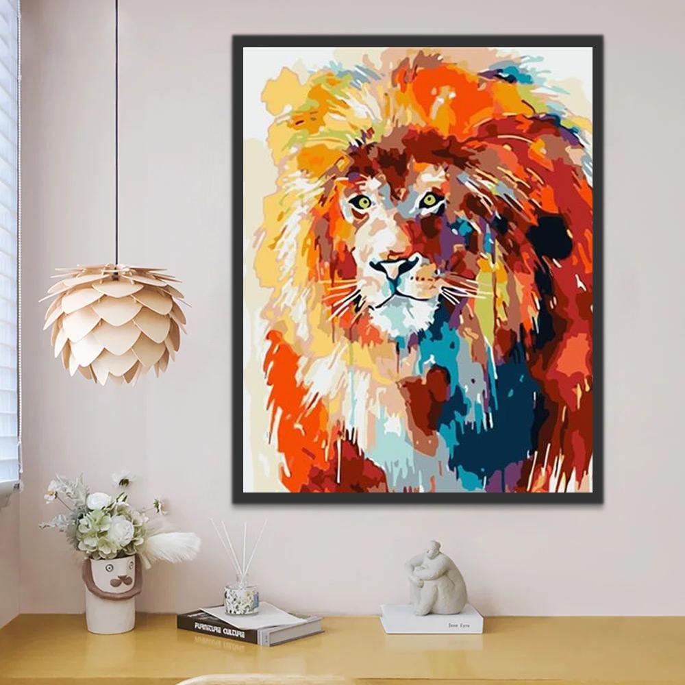 Aquarel Stijl Leeuw Schilderen op Nummers