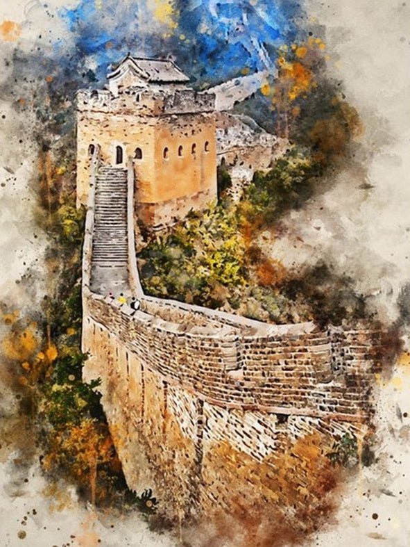 Aquarelstijl De Grote Muur Schilderen op Nummers