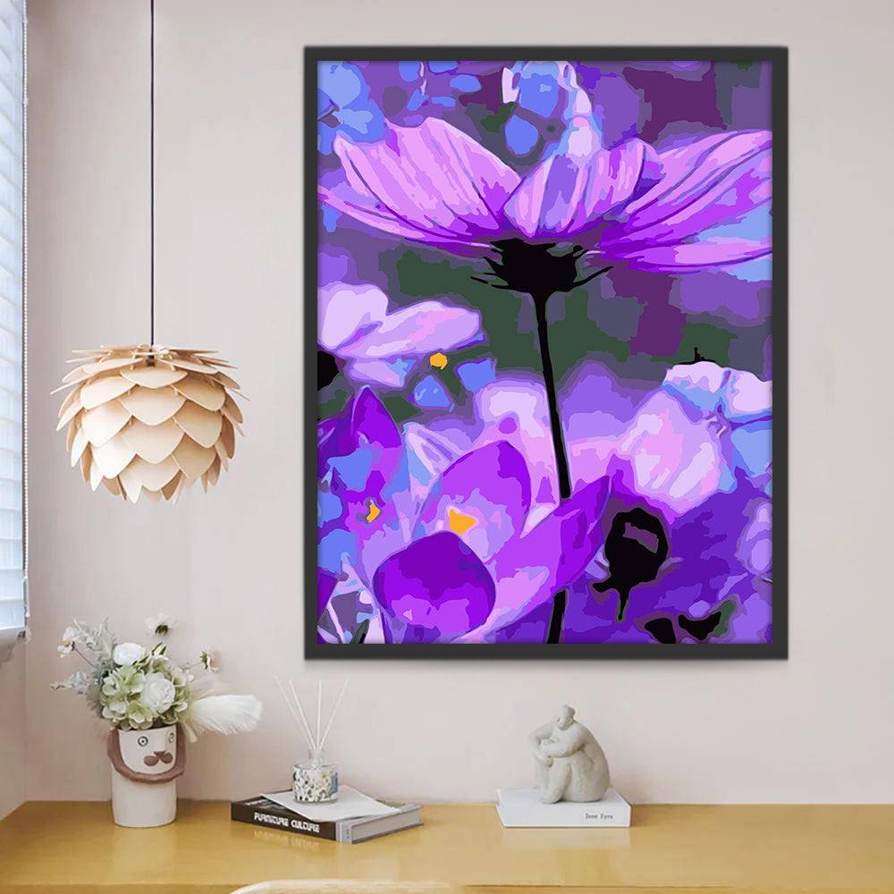 Aquarelstijl Paarse Chrysanten Schilderen op Nummers