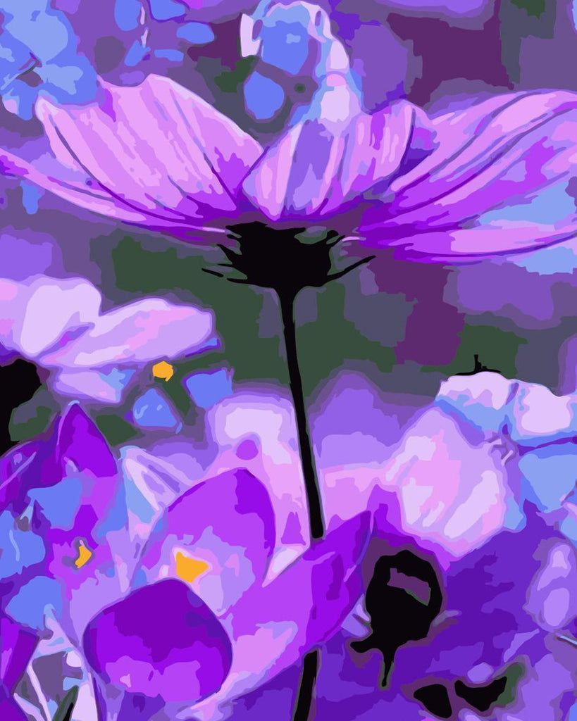 Aquarelstijl Paarse Chrysanten Schilderen op Nummers