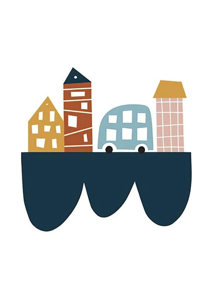Architectuur Cartoon Kinderen Schilderen op Nummers
