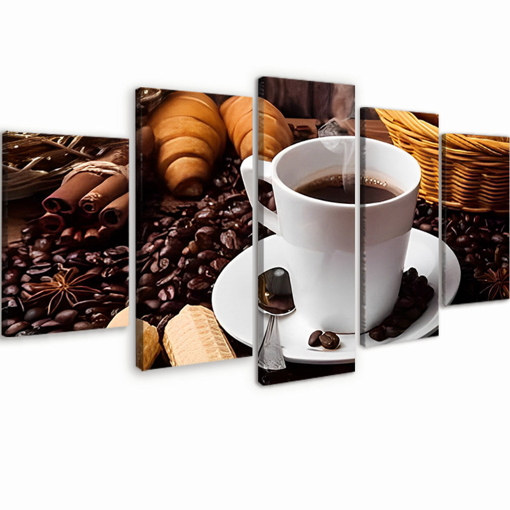 Aromatische Koffie 5 Platen Schilderen op Nummers