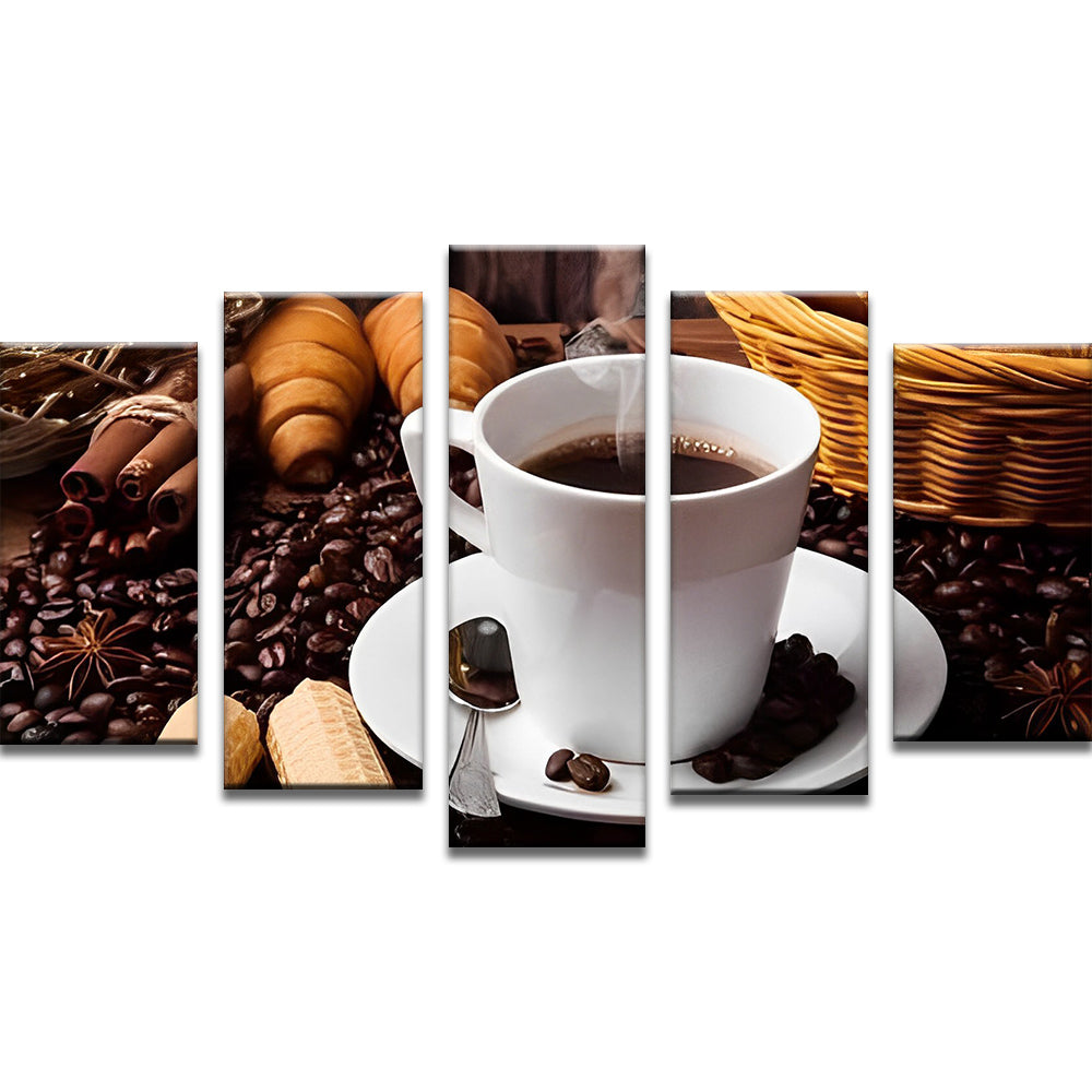 Aromatische Koffie 5 Platen Schilderen op Nummers