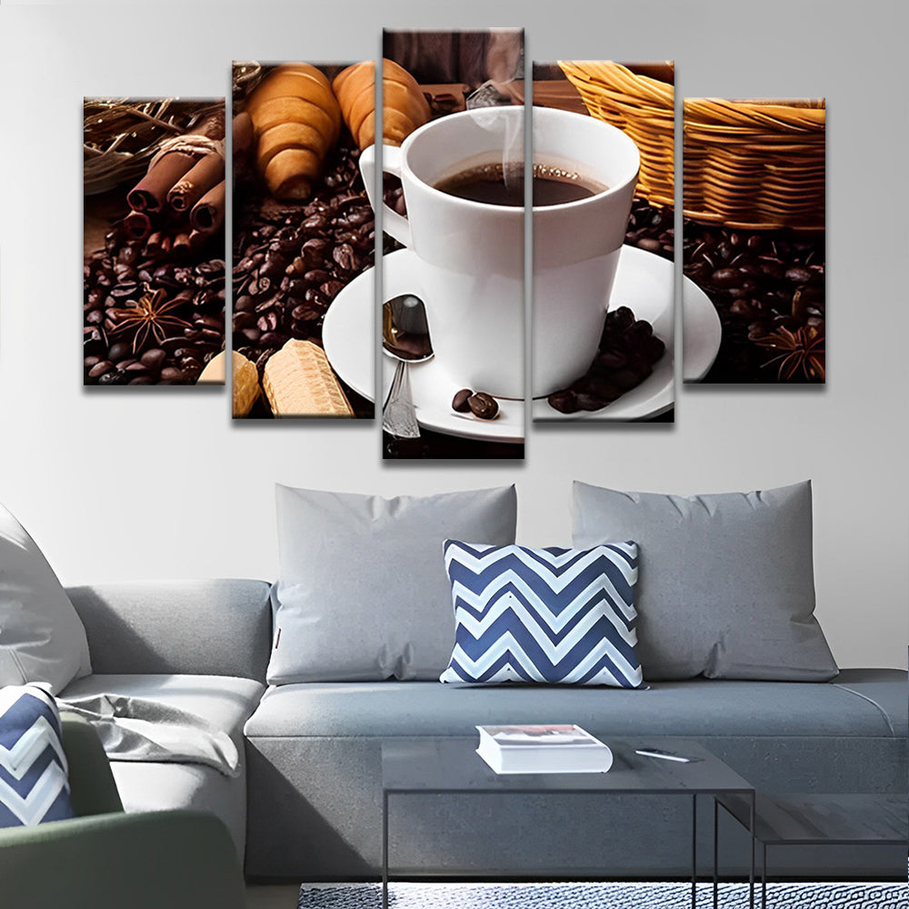 Aromatische Koffie 5 Platen Schilderen op Nummers