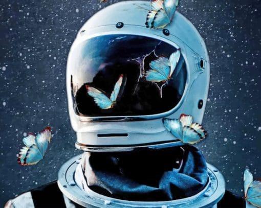 Astronaut Omringd door Vlinders Schilderen op Nummers