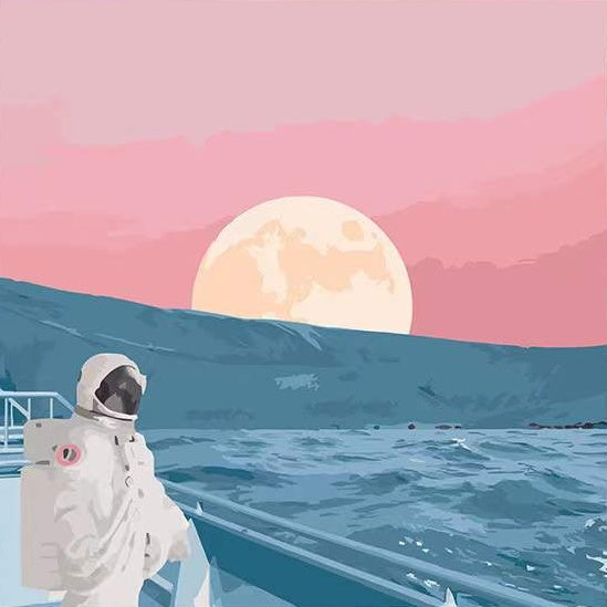 Astronauten op Zee Kinderen Schilderen op Nummers
