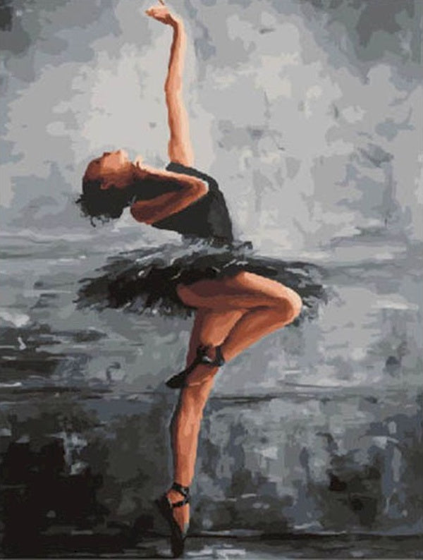 Ballerina in een Zwarte Tutu Schilderen op Nummers