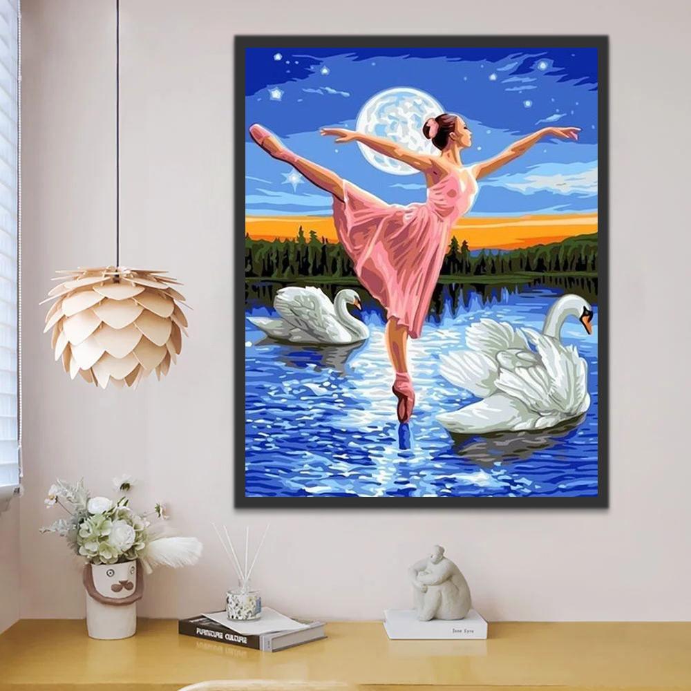 Balletdanser en Zwanen Schilderen op Nummers