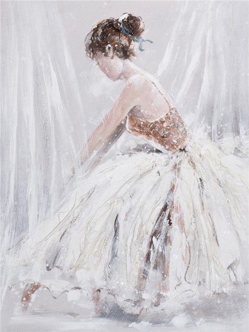 Balletdanseressen in Witte en Gouden Jurken Schilderen op Nummers