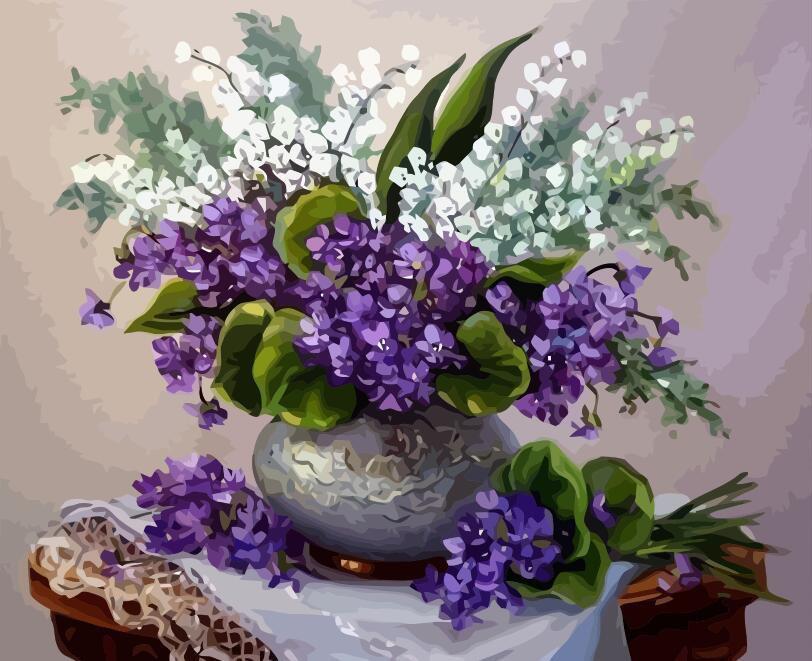 Belladonna en Viooltjesbloemen Schilderen op Nummers