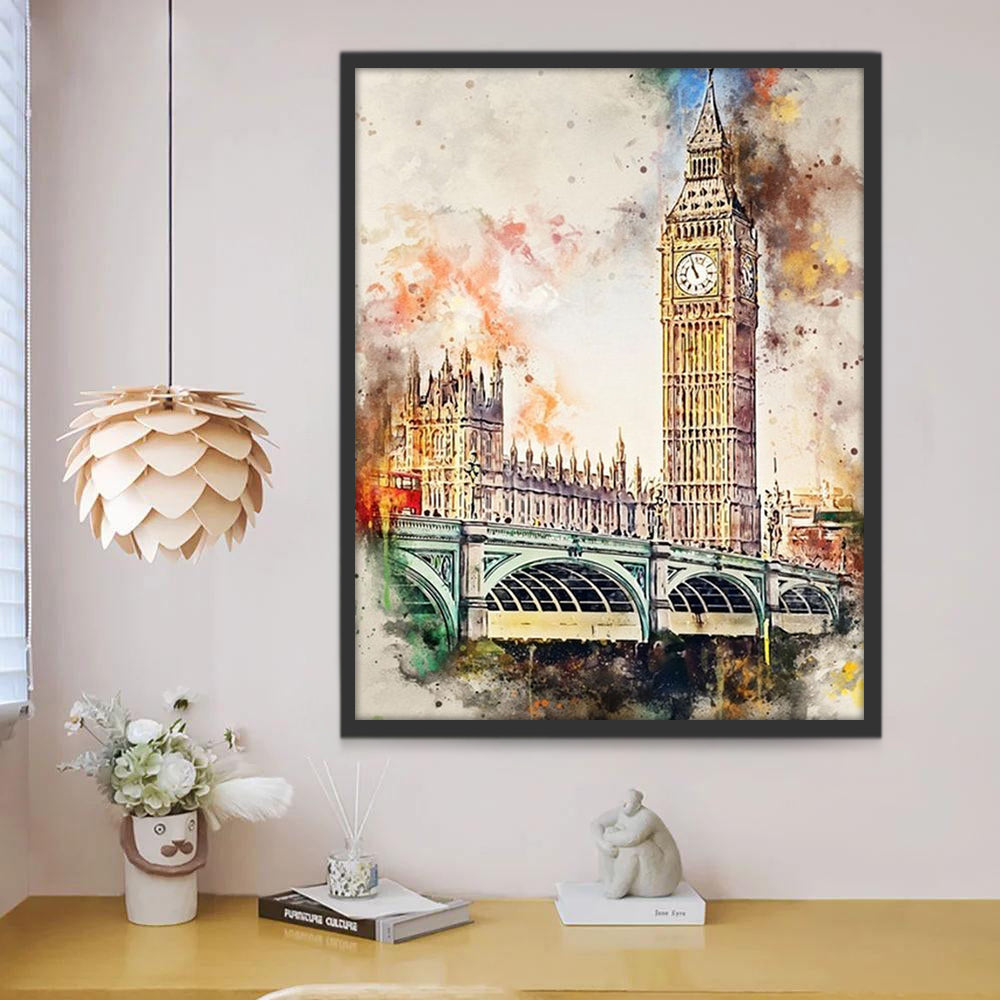 Big Ben Tinten-Postkarte Schilderen op Nummers