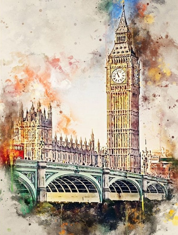 Big Ben Tinten-Postkarte Schilderen op Nummers