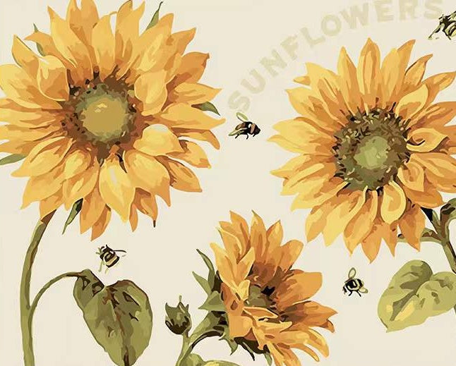 Bijen en Zonnebloemen Schilderen op Nummers