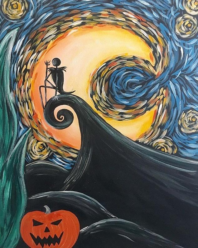 Blauw-grijs Halloween Decoratief Schilderij Schilderen op Nummers