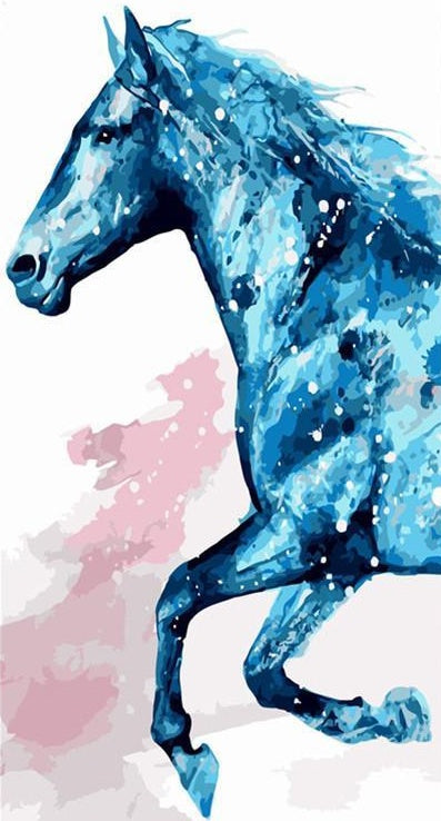 Blauw Paard Schilderen op Nummers