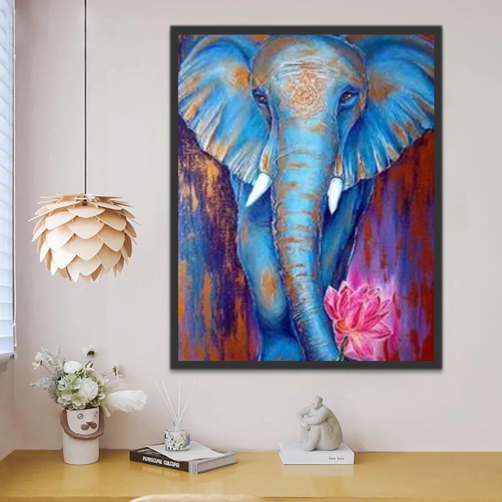Blauwe Afrikaanse Olifant Schilderen op Nummers