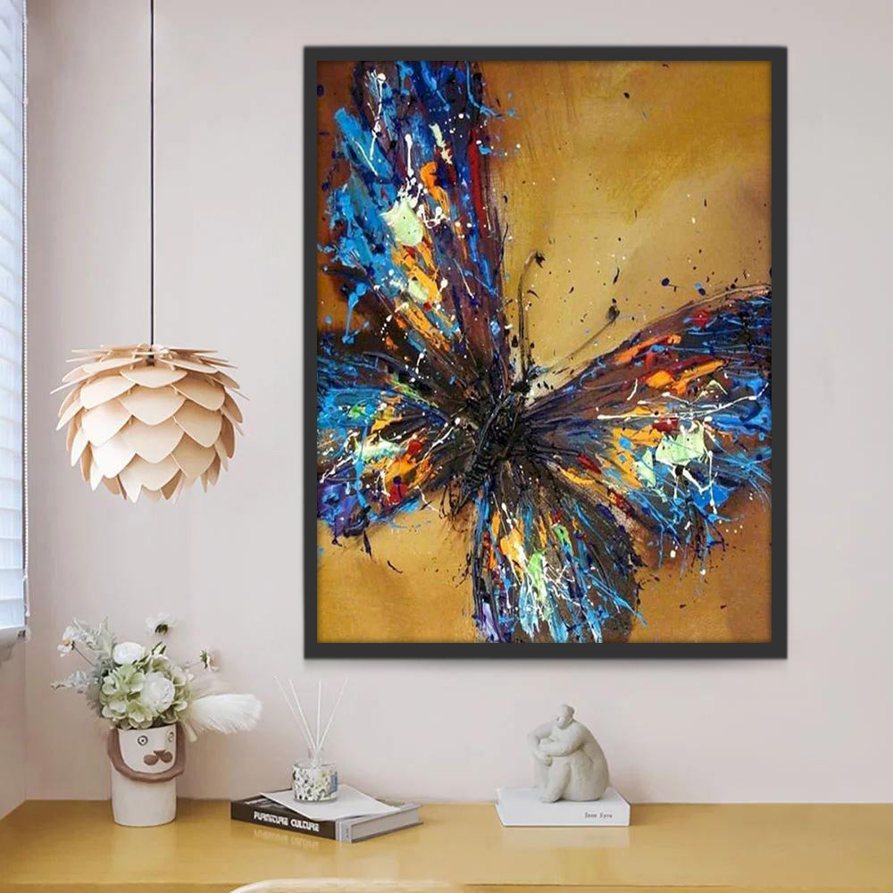 Blauwe Aquarel Vlinder Schilderen op Nummers