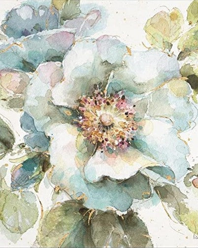 Blauwe bloemen in aquarelstijl Schilderen op Nummers