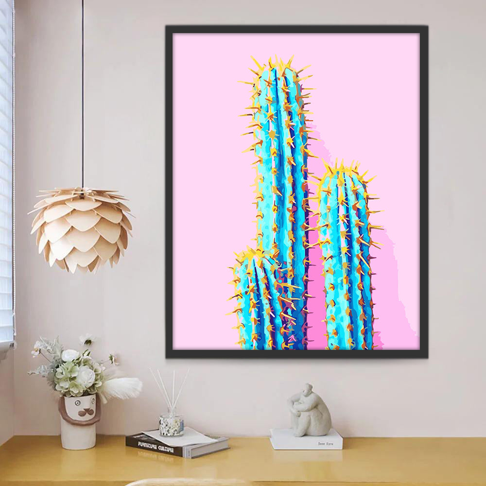 Blauwe Cactus Schilderen op Nummers