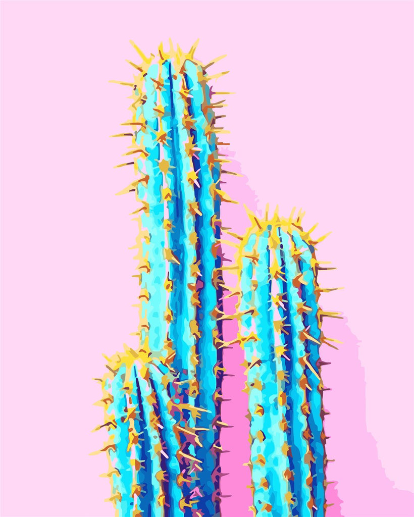 Blauwe Cactus Schilderen op Nummers