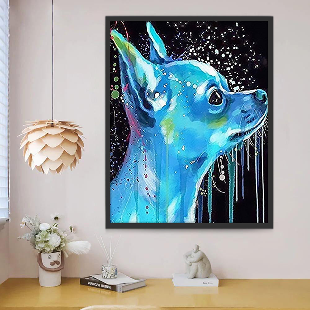 Blauwe Hond Schilderen op Nummers