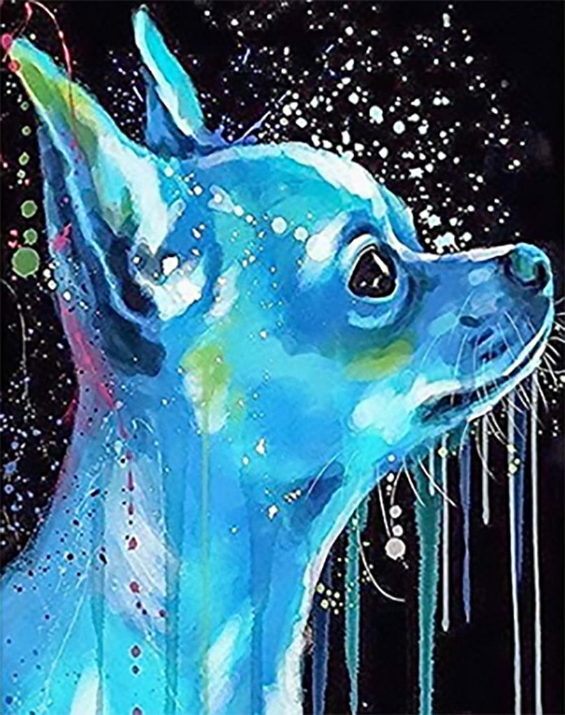 Blauwe Hond Schilderen op Nummers