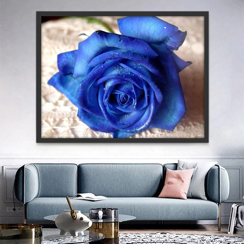 Blauwe Roos Schilderen op Nummers