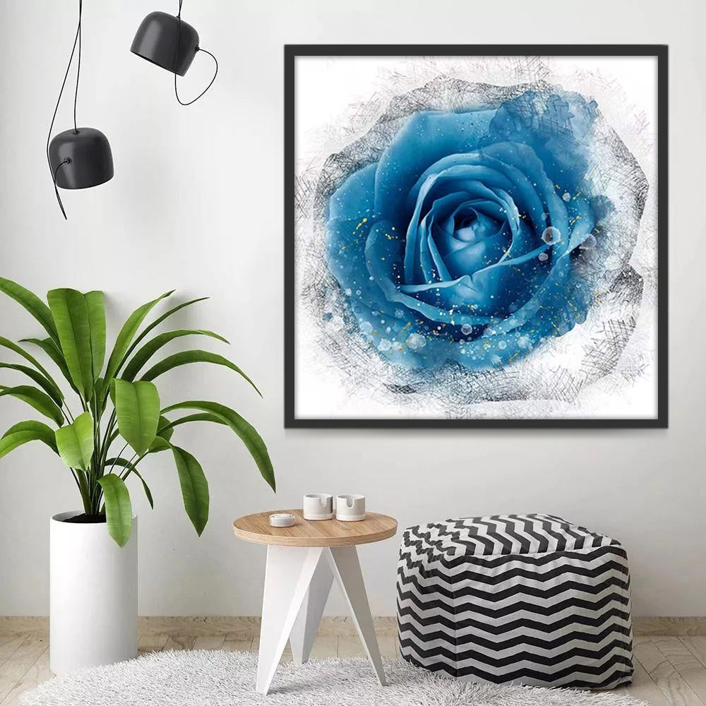 Blauwe roos Schilderen op Nummers
