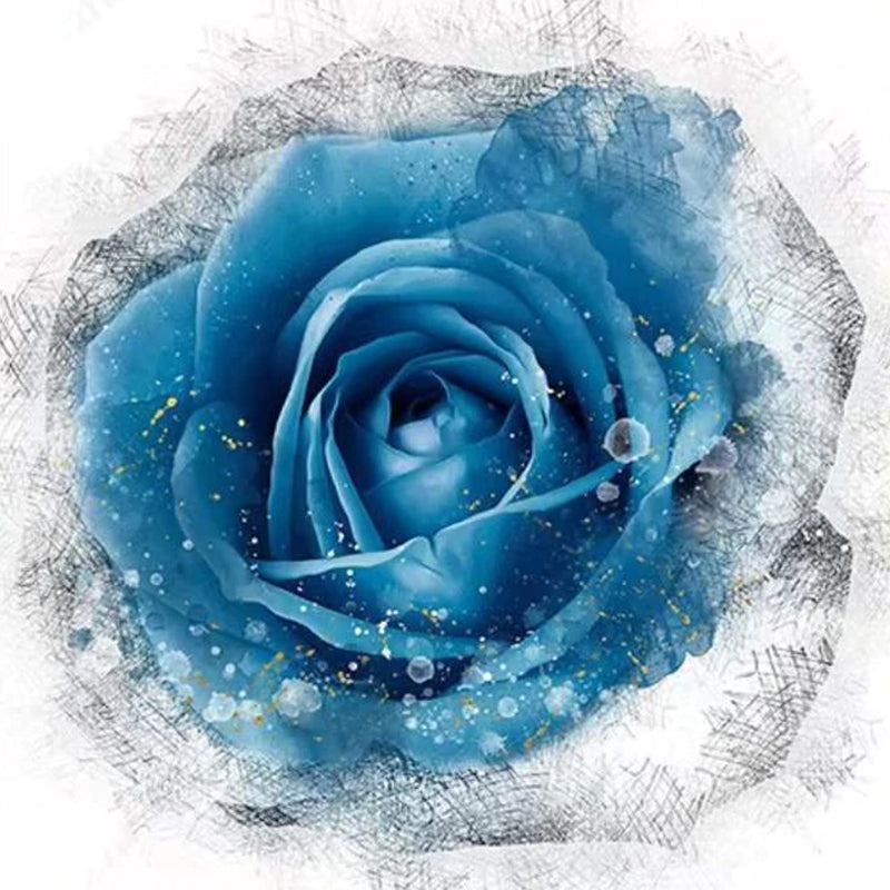 Blauwe roos Schilderen op Nummers