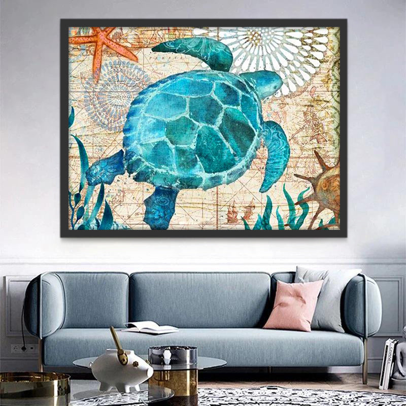 Blauwe Schildpad Schilderen op Nummers